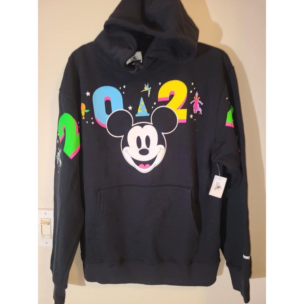 Disney World 2024 Mickey Mouse Hoodie Character Icons Figment 4 Parks Neon Small